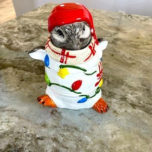 Pier 1 Imports Holiday Penguin Stackable Measuring Cups Hand Painted Christmas